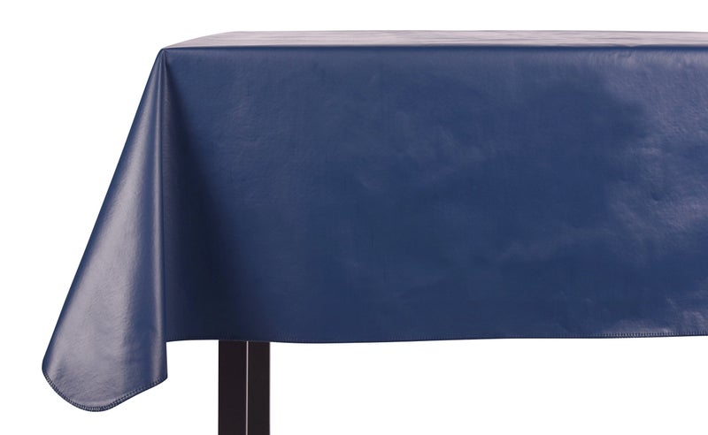 Yourtablecloth Heavy Duty Vinyl Rectangle or Square Tablecloth â€“ 6 Gauge Heavy Duty Tablecloth â€“ Flannel Backed â€“ Wipeable Tablecloth 52 x 70 Navy - Image 1